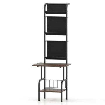 Отдельностоящая полка 50x51x145см, черно-коричневого цвета