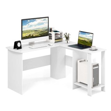 Письменный стол 130x130x74см, белого цвета