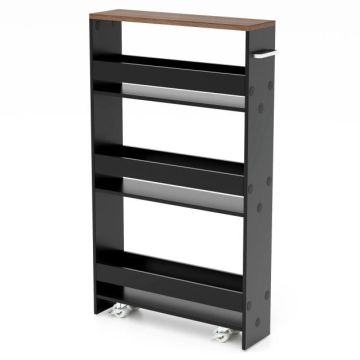 Кухонная тележка 47,5x13x80,5 см, черно-коричневого цвета