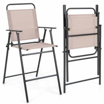 Набор из 2 складных стульев 53x69x112см, чёрный/песочный