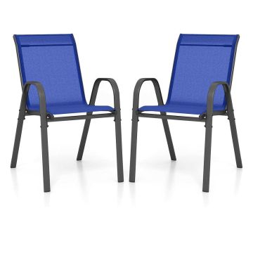 Набор из 2 садовых стульев 56x70x84см, синий/черный