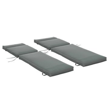 Set of 2 sunbed cushions Outsunny 196x55x8cm., dark gray