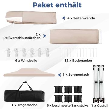 Paviljonki 600x300x316cm, hiekanvärinen