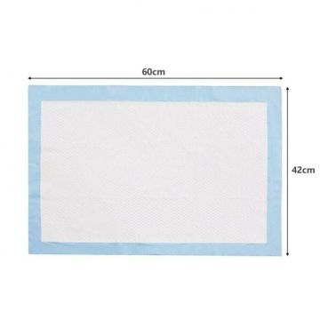 Kertakäyttöiset koiran alustat 60x43cm, valkoiset/siniset