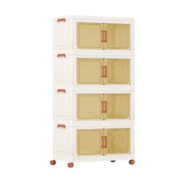 Книжный шкаф 68,5x37,5x140см, белый/коричневый цвет