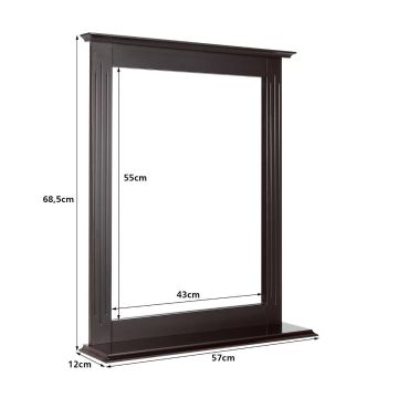 Настенное зеркало 68,5x57x12см, тёмно-коричневого цвета