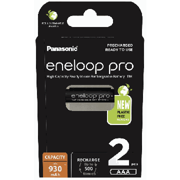 AAA-akut Panasonic ENELOOP Pro BK-4HCDE/2BE, 2 kpl