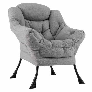 Accent armchair, beige/gray/pink, 80 × 97 × 74 cm