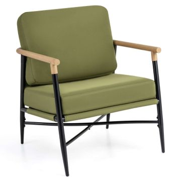 Accent chair, 2 cushions, Green, 73 × 67 × 66 cm