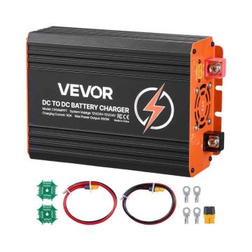 Akkulaturi VEVOR C50AMPPT, 650 W, 50 A, 27 × 13 × 21 cm