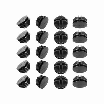 Muoviset liittimet modulaarisiin kaappeihin, 20 kpl, musta