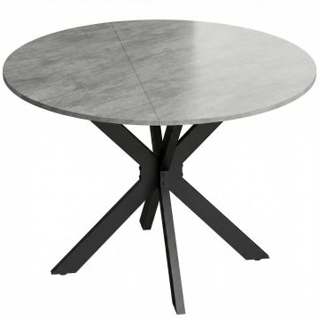 Pyöreä ruokapöytä, Taitettava, Harmaa, Ø 110 × 76 cm