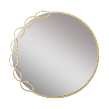 Round mirror Eleonor, Gold color, 73.5 × 72 × 2 cm