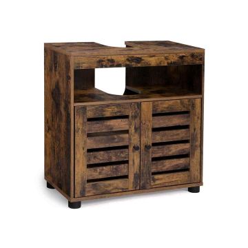 Vintage-ruskea pesuallaskaappi 60 x 30 x 63 cm