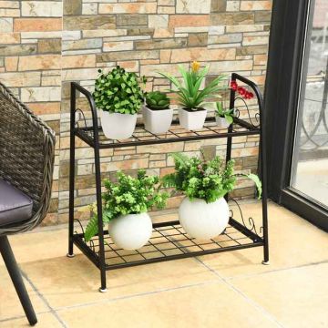 Plant stand, 2-tier, 63 × 30.5 × 61.5 cm