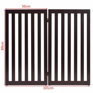 Pet Fence, 4 Panels, Brown/White, 203.2 × 88.9 × 2.54 cm