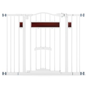 Pet gate, 2 extensions, White, 74–104 × 76 cm