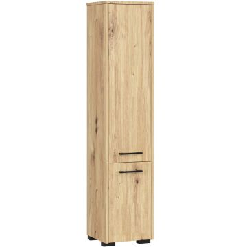 Korkea kylpyhuonekaappi FIN, 2 ovea, Ruskea, 30 × 140 × 30 cm