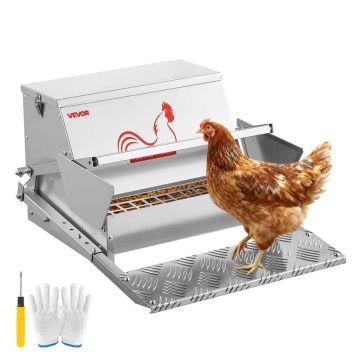 Automaattinen kananruokinta-astia VEVOR SS-00096, 11,34 kg, Hopea, 480–540 × 425 × 280 mm