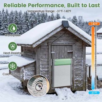 Automatic chicken coop door, 4 operating modes, 36.5 × 30 × 10 cm