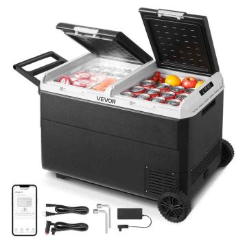 Autokylmälaite VEVOR MCD95D1, 95 l, kaksialueinen, 96 × 66 × 55 cm