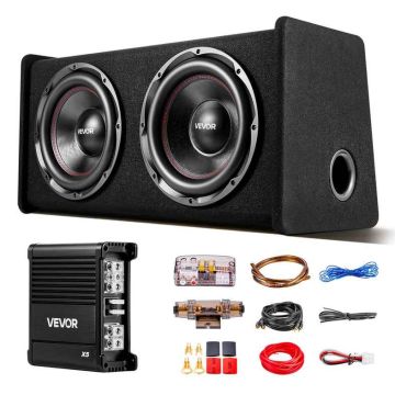 Auton subwoofer-paketti VEVOR T-1202B, 2 kaiutinta, 80,5 × 36 × 40 cm