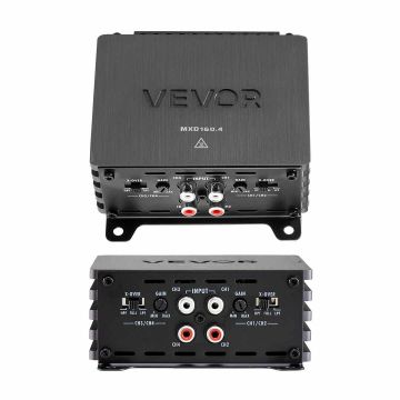 Autohifivahvistin VEVOR MXD160.4, nelikanavainen, 111 × 110 × 49 mm