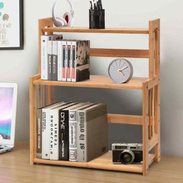 Bamboo shelf, 3-tier, 2 adjustable shelves, 41.5 × 50 × 18 cm