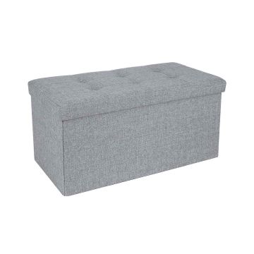 Penkki säilytyslaatikolla 76 cm, vaaleanharmaa