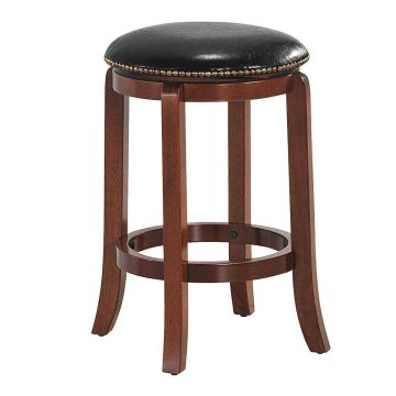 Bar stool, 360° rotating, with footrest, Red, 49.53 × 49.53 × 60.96 cm