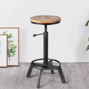 Bar stool, height adjustable, 48.26 × 48.26 × 62.23–83.82 cm