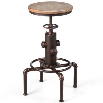 Bar stool, height-adjustable, Copper, 46 × 46 × 60–75 cm