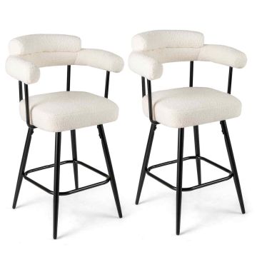 Bar stools, 2 pcs, White/black, 63 × 100 × 54 cm