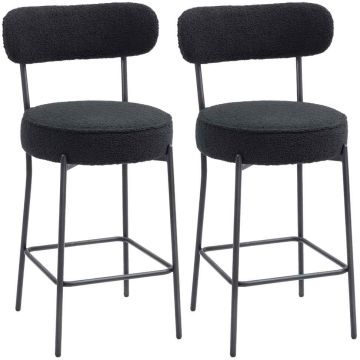 Baarituolit, 2 kpl, Mustat, 49 × 95 × 52 cm