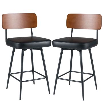 Bar stools, 2 pcs, Black/white, 52.07 × 99.06 × 50.8 cm