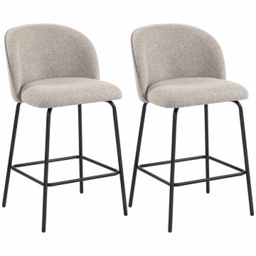 Baarituolit, 2 kpl, Harmaat, 50 × 93 × 55 cm