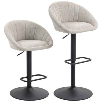Baarituolit, 2 kpl, Beiget, 53,5 × 83–103 × 46 cm
