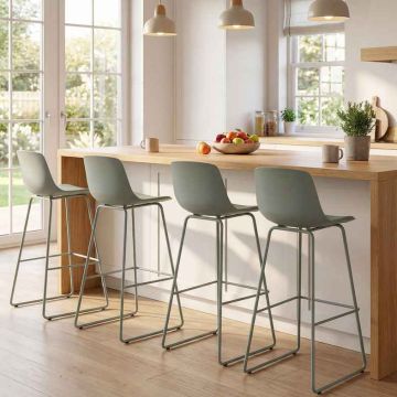 Bar stools, 4 pcs, Green, 48 × 103 × 46 cm