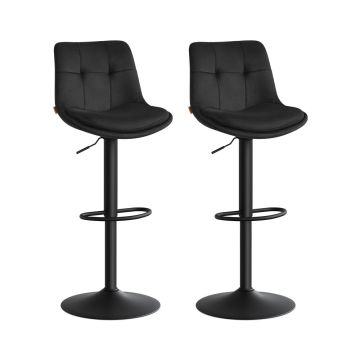 Bar stools VASAGLE, 2 pcs, Black, 48.5 × 93.5–114 × 43 cm