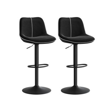 Bar stools VASAGLE, 2 pcs., adjustable height, Black