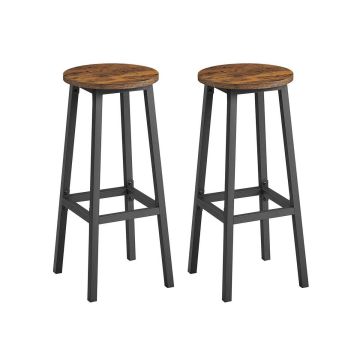 Bar stools VASAGLE, 2 pcs, Brown/black