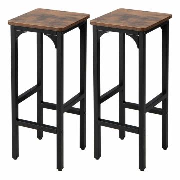 Bar stool set, 2 pcs., adjustable height, 30.48 × 71.12 × 30.48 cm