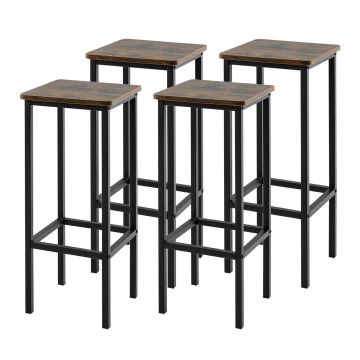 Bar stool set, 4 pcs, 30 × 30 × 65 cm