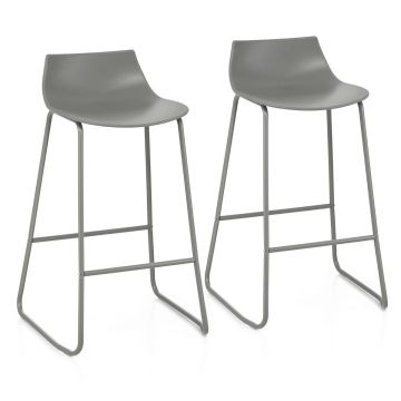 Bar stool set, 2 pcs, Grey, 49 × 84 × 48 cm