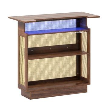 Bar table, 3 shelf levels, up to 9 glasses, Brown, 120 × 110 × 55 cm