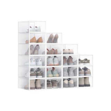 Shoe boxes SONGMICS LSP318, 12 pcs, Transparent, 33.2 × 23 × 14.5 cm