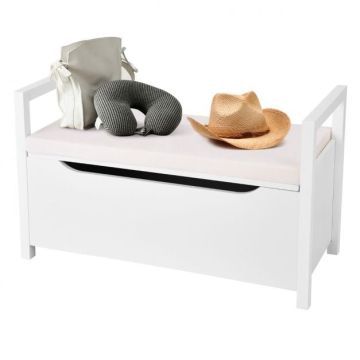 Kenkäsäilytyspenkki, ylös avautuvalla pehmustetulla istuimella, 86 × 38 × 49 cm
