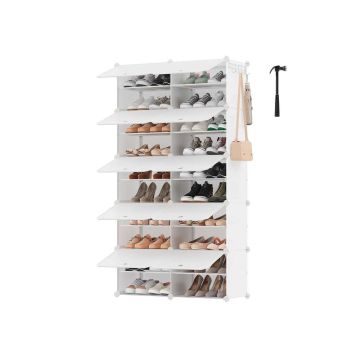 SONGMICS Shoe Rack, 10 Compartments, Grey
