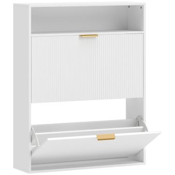 Kenkäkaappi, 2 laatikkoa, 12–16 paria, 80 × 102,5 × 24 cm