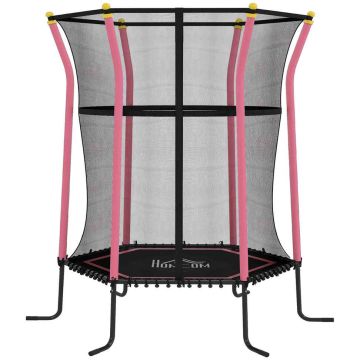 Батут Homcom 163,5x163,5x190см, черно-розовый